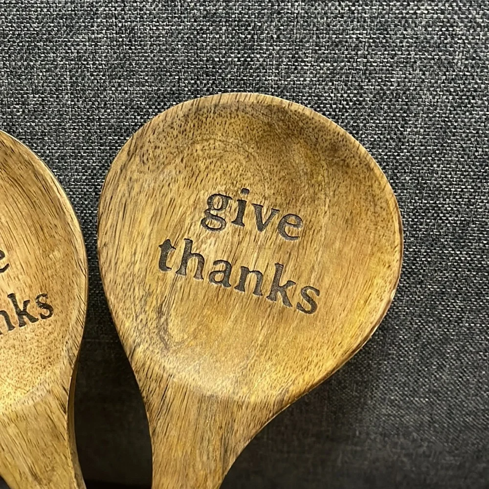 Mud Pie Check Server Utensil Set- Give Thanks